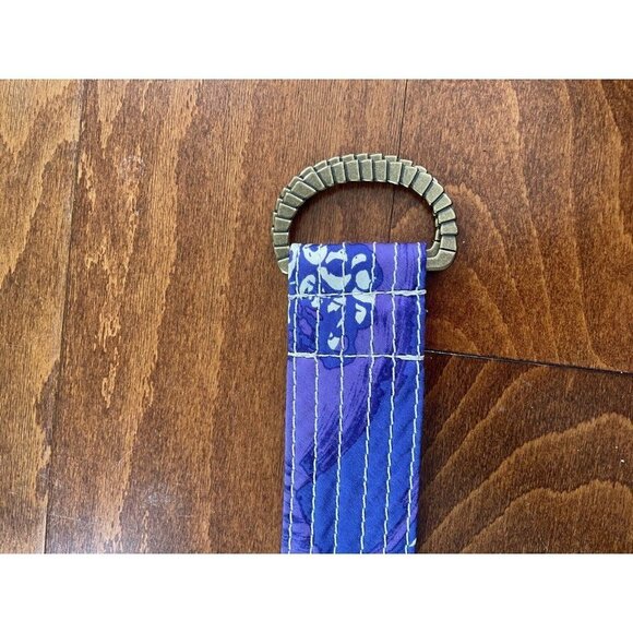 J. Crew NWOT Purple & White Floral SILK Belt O-Rings - Size S/M - 40" Lo… - Picture 3 of 6